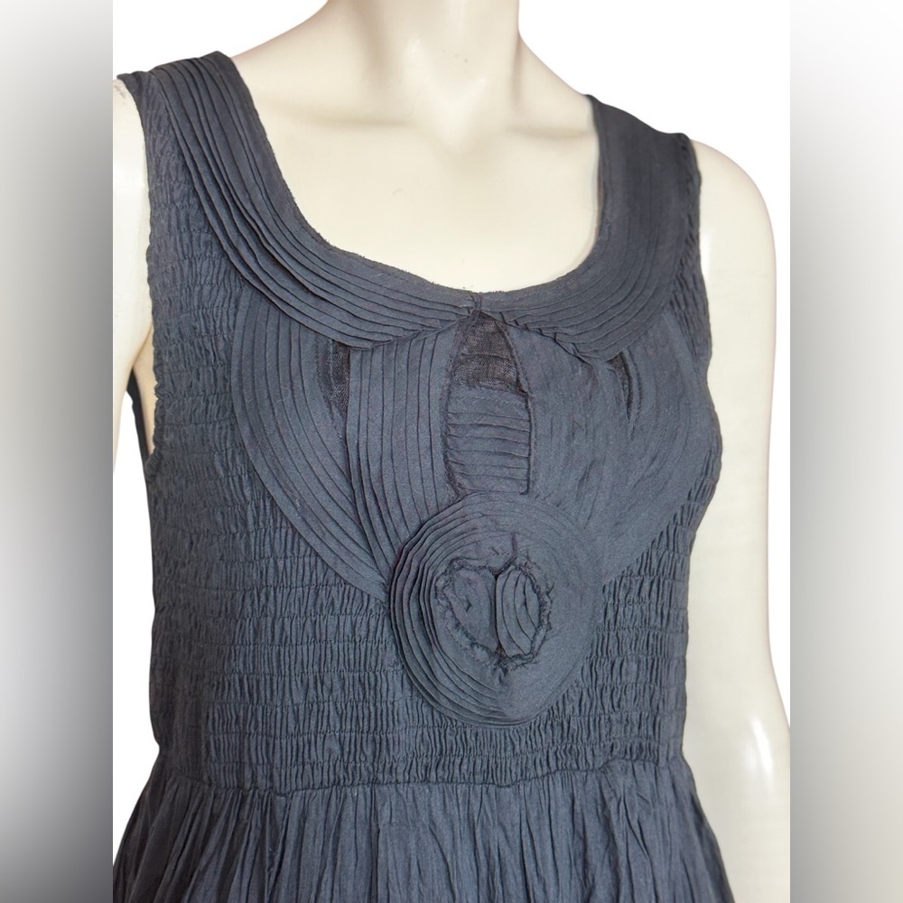 SOFT SURROUNDINGS 100% Cotton Elegant Bohemian Black Maxi Dress Size Small G#25 - Picture 9 of 14